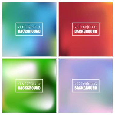 Soyut Yaratıcı konsept vektörü çok renkli bulanık arkaplan seti. Web ve Mobil Uygulamalar için, sanat örnekleme şablonu tasarımı, iş bilgileri ve sosyal medya, modern dekorasyon