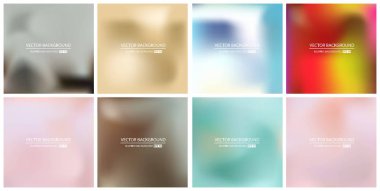Soyut Yaratıcı konsept vektörü çok renkli bulanık arkaplan seti. Web ve Mobil Uygulamalar için, sanat örnekleme şablonu tasarımı, iş bilgileri ve sosyal medya, modern dekorasyon