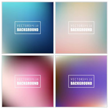 Soyut Yaratıcı konsept vektörü çok renkli bulanık arkaplan seti. Web ve Mobil Uygulamalar için, sanat örnekleme şablonu tasarımı, iş bilgileri ve sosyal medya, modern dekorasyon