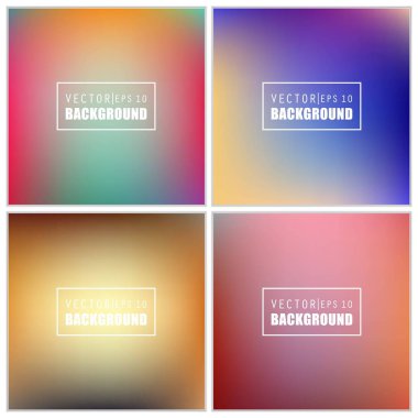 Soyut Yaratıcı konsept vektörü çok renkli bulanık arkaplan seti. Web ve Mobil Uygulamalar için, sanat örnekleme şablonu tasarımı, iş bilgileri ve sosyal medya, modern dekorasyon