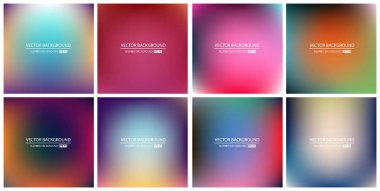 Soyut Yaratıcı konsept vektörü çok renkli bulanık arkaplan seti. Web ve Mobil Uygulamalar için, sanat örnekleme şablonu tasarımı, iş bilgileri ve sosyal medya, modern dekorasyon