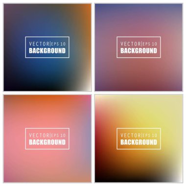 Soyut Yaratıcı konsept vektörü çok renkli bulanık arkaplan seti. Web ve Mobil Uygulamalar için, sanat örnekleme şablonu tasarımı, iş bilgileri ve sosyal medya, modern dekorasyon