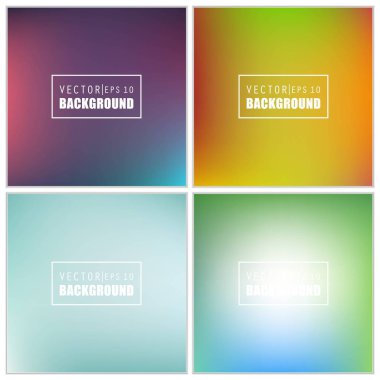 Soyut Yaratıcı konsept vektörü çok renkli bulanık arkaplan seti. Web ve Mobil Uygulamalar için, sanat örnekleme şablonu tasarımı, iş bilgileri ve sosyal medya, modern dekorasyon