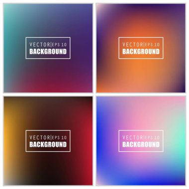 Soyut Yaratıcı konsept vektörü çok renkli bulanık arkaplan seti. Web ve Mobil Uygulamalar için, sanat örnekleme şablonu tasarımı, iş bilgileri ve sosyal medya, modern dekorasyon