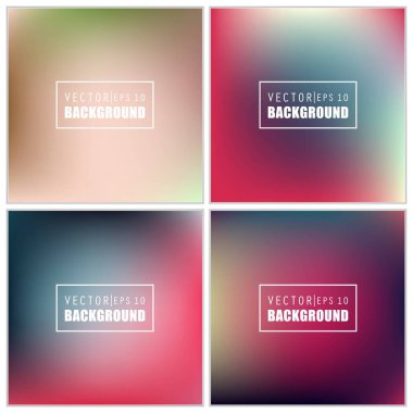 Soyut Yaratıcı konsept vektörü çok renkli bulanık arkaplan seti. Web ve Mobil Uygulamalar için, sanat örnekleme şablonu tasarımı, iş bilgileri ve sosyal medya, modern dekorasyon