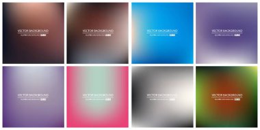 Soyut Yaratıcı konsept vektörü çok renkli bulanık arkaplan seti. Web ve Mobil Uygulamalar için, sanat örnekleme şablonu tasarımı, iş bilgileri ve sosyal medya, modern dekorasyon