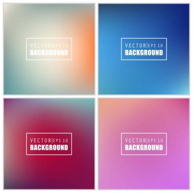 Soyut Yaratıcı konsept vektörü çok renkli bulanık arkaplan seti. Web ve Mobil Uygulamalar için, sanat örnekleme şablonu tasarımı, iş bilgileri ve sosyal medya, modern dekorasyon