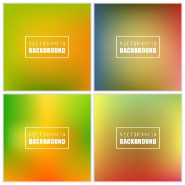 Soyut Yaratıcı konsept vektörü çok renkli bulanık arkaplan seti. Web ve Mobil Uygulamalar için, sanat örnekleme şablonu tasarımı, iş bilgileri ve sosyal medya, modern dekorasyon