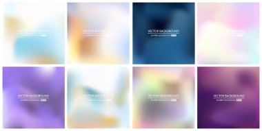 Soyut Yaratıcı konsept vektörü çok renkli bulanık arkaplan seti. Web ve Mobil Uygulamalar için, sanat örnekleme şablonu tasarımı, iş bilgileri ve sosyal medya, modern dekorasyon