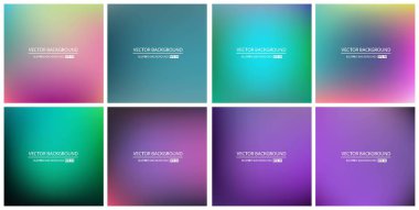 Soyut Yaratıcı konsept vektörü çok renkli bulanık arkaplan seti. Web ve Mobil Uygulamalar için, sanat örnekleme şablonu tasarımı, iş bilgileri ve sosyal medya, modern dekorasyon