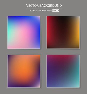 Soyut Yaratıcı konsept vektörü çok renkli bulanık arkaplan seti. Web ve Mobil Uygulamalar için, sanat örnekleme şablonu tasarımı, iş bilgileri ve sosyal medya, modern dekorasyon