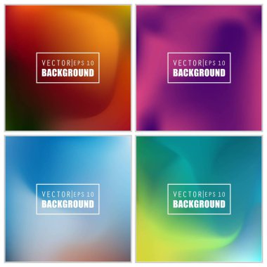 Soyut Yaratıcı konsept vektörü çok renkli bulanık arkaplan seti. Web ve Mobil Uygulamalar için, sanat örnekleme şablonu tasarımı, iş bilgileri ve sosyal medya, modern dekorasyon