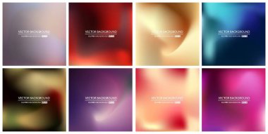 Soyut Yaratıcı konsept vektörü çok renkli bulanık arkaplan seti. Web ve Mobil Uygulamalar için, sanat örnekleme şablonu tasarımı, iş bilgileri ve sosyal medya, modern dekorasyon