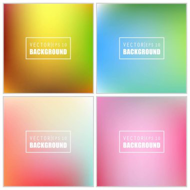 Soyut Yaratıcı konsept vektörü çok renkli bulanık arkaplan seti. Web ve Mobil Uygulamalar için, sanat örnekleme şablonu tasarımı, iş bilgileri ve sosyal medya, modern dekorasyon