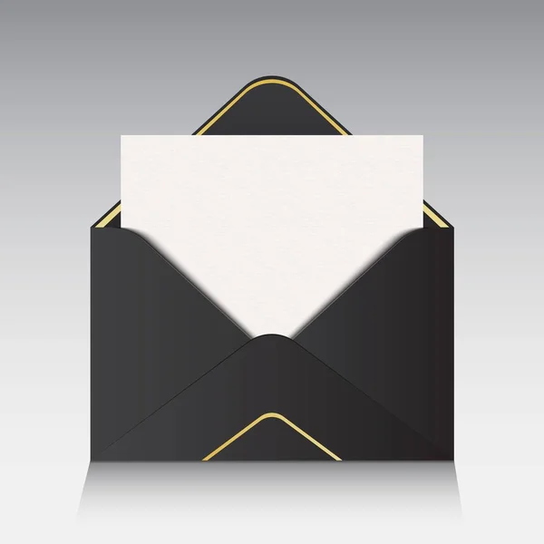 在背景上孤立的打开纸信封的创造性矢量插图。用于邮件、邮件、电子邮件和商务文档。艺术设计。抽象概念图形元素。逼真样机. — 图库矢量图片