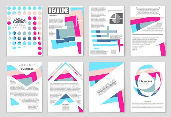 Abstract vector layout background set. For art template design, 