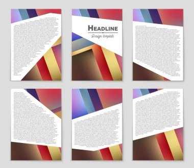 Soyut vektör düzen arka plan set. Sanat kalıp çizmek için, 