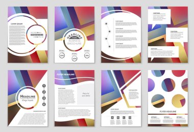 Soyut vektör düzen arka plan set. Sanat kalıp çizmek için, 