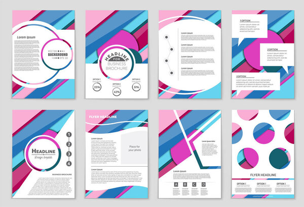 Abstract vector layout background set. For art template design, 