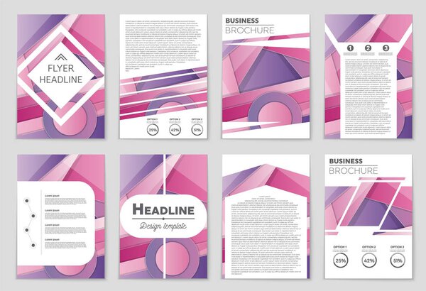 Abstract vector layout background set. For art template design, 