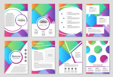 Soyut vektör düzen arka plan set. Sanat kalıp çizmek için, 