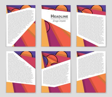 Soyut vektör düzen arka plan set. Sanat kalıp çizmek için, 