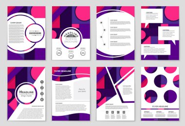 Soyut vektör düzen arka plan set. Sanat kalıp çizmek için, 