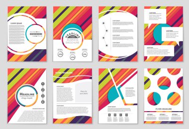 Soyut vektör düzen arka plan set. Sanat kalıp çizmek için, 