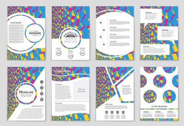 Soyut vektör düzen arka plan set. Sanat kalıp çizmek için, 