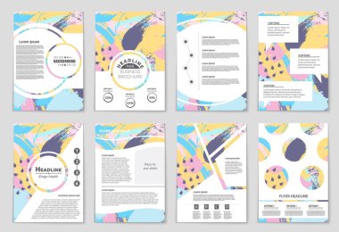 Soyut vektör düzen arka plan set. Sanat kalıp çizmek için, 