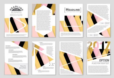 Soyut vektör düzen arka plan set. Sanat kalıp çizmek için, 