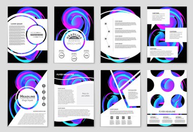 Soyut vektör düzen arka plan set. Sanat kalıp çizmek için, 