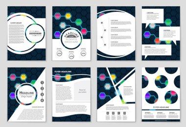 Soyut vektör düzen arka plan set. Sanat kalıp çizmek için, 