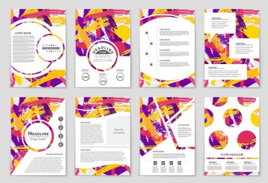 Soyut vektör düzen arka plan set. Sanat kalıp çizmek için, 