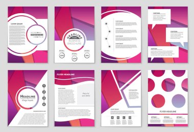 Soyut vektör düzen arka plan set. Sanat kalıp çizmek için, 