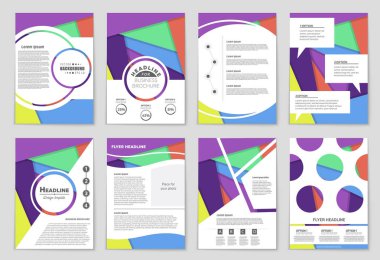 Soyut vektör düzen arka plan set. Sanat kalıp çizmek için, 