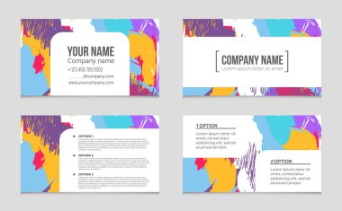 Soyut vektör düzen arka plan set. Sanat kalıp çizmek için, 