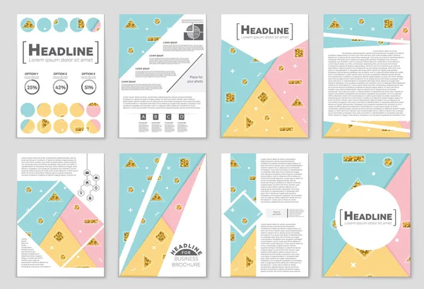 抽象的なベクトル レイアウト背景セット。アート テンプレートの設計を, — ストックベクタ
