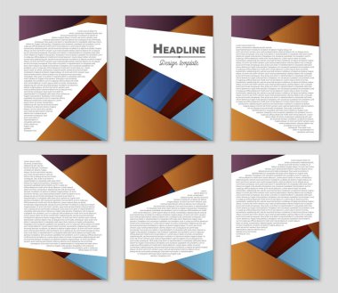 Soyut vektör düzen arka plan set. Sanat tasarım şablonu, liste, ön sayfa, mockup broşür Tema stili, afiş, fikir, kapak, kitapçık, baskı, el ilanı için kitap, boş, kartı, reklam, işareti, sayfa,, a4