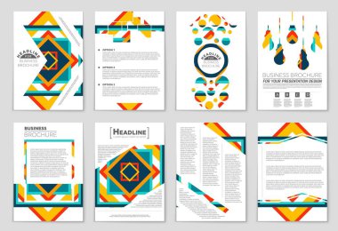Soyut vektör düzen arka plan set. Sanat tasarım şablonu, liste, ön sayfa, mockup broşür Tema stili, afiş, fikir, kapak, kitapçık, baskı, el ilanı için kitap, boş, kartı, reklam, işareti, sayfa a4