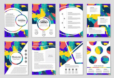 Soyut vektör düzen arka plan set. Sanat tasarım şablonu, liste, ön sayfa, mockup broşür Tema stili, afiş, fikir, kapak, kitapçık, baskı, el ilanı için kitap, boş, kartı, reklam, işareti, sayfa,, a4.