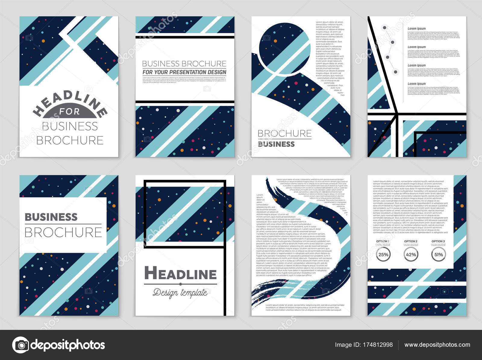 abstract vector layout background set for art template design list