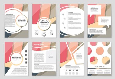 Soyut vektör düzen arka plan set. Sanat tasarım şablonu, liste, ön sayfa, mockup broşür Tema stili, afiş, fikir, kapak, kitapçık, baskı, el ilanı için kitap, boş, kartı, reklam, işareti, sayfa,, a4