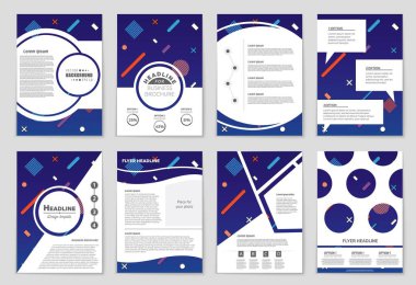 Soyut vektör düzen arka plan set. Sanat tasarım şablonu, liste, ön sayfa, mockup broşür Tema stili, afiş, fikir, kapak, kitapçık, baskı, el ilanı için kitap, boş, kartı, reklam, işareti, sayfa a4