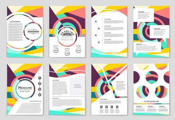 Soyut vektör düzen arka plan set. Sanat tasarım şablonu, liste, ön sayfa, mockup broşür Tema stili, afiş, fikir, kapak, kitapçık, baskı, el ilanı için kitap, boş, kartı, reklam, işareti, sayfa a4.