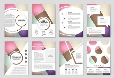 Soyut vektör düzen arka plan set. Sanat tasarım şablonu, liste, ön sayfa, mockup broşür Tema stili, afiş, fikir, kapak, kitapçık, baskı, el ilanı için kitap, boş, kartı, reklam, işareti, sayfa a4.