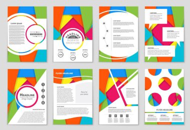 Soyut vektör düzen arka plan set. Sanat tasarım şablonu, liste, ön sayfa, mockup broşür Tema stili, afiş, fikir, kapak, kitapçık, baskı, el ilanı için kitap, boş, kartı, reklam, işareti, sayfa,, a4