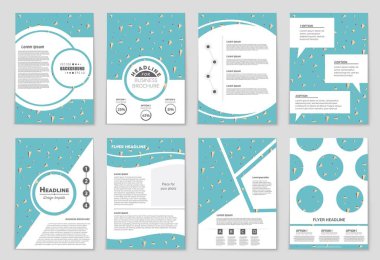 Soyut vektör düzen arka plan set. Sanat tasarım şablonu, liste, ön sayfa, mockup broşür Tema stili, afiş, fikir, kapak, kitapçık, baskı, el ilanı için kitap, boş, kartı, reklam, işareti, sayfa,, a4.