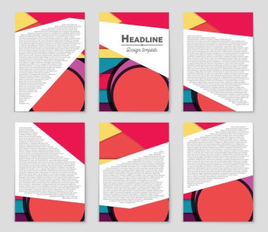 Soyut vektör düzen arka plan set. Sanat tasarım şablonu, liste, ön sayfa, mockup broşür Tema stili, afiş, fikir, kapak, kitapçık, baskı, el ilanı için kitap, boş, kartı, reklam, işareti, sayfa,, a4