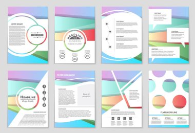 Soyut vektör düzen arka plan set. Sanat tasarım şablonu, liste, ön sayfa, mockup broşür Tema stili, afiş, fikir, kapak, kitapçık, baskı, el ilanı için kitap, boş, kartı, reklam, işareti, sayfa,, a4